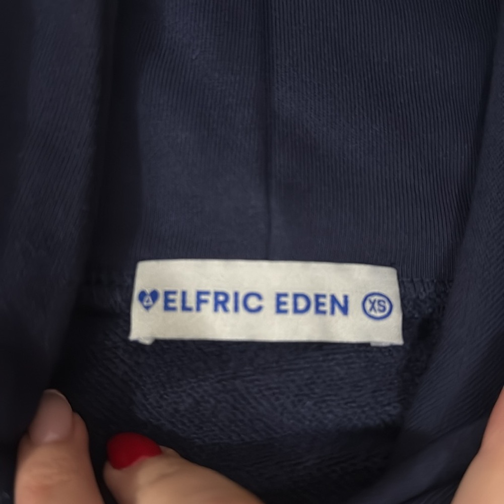 Aelfric Eden Navy Blue Hoodie with White Star Design - Picture 3 of 4